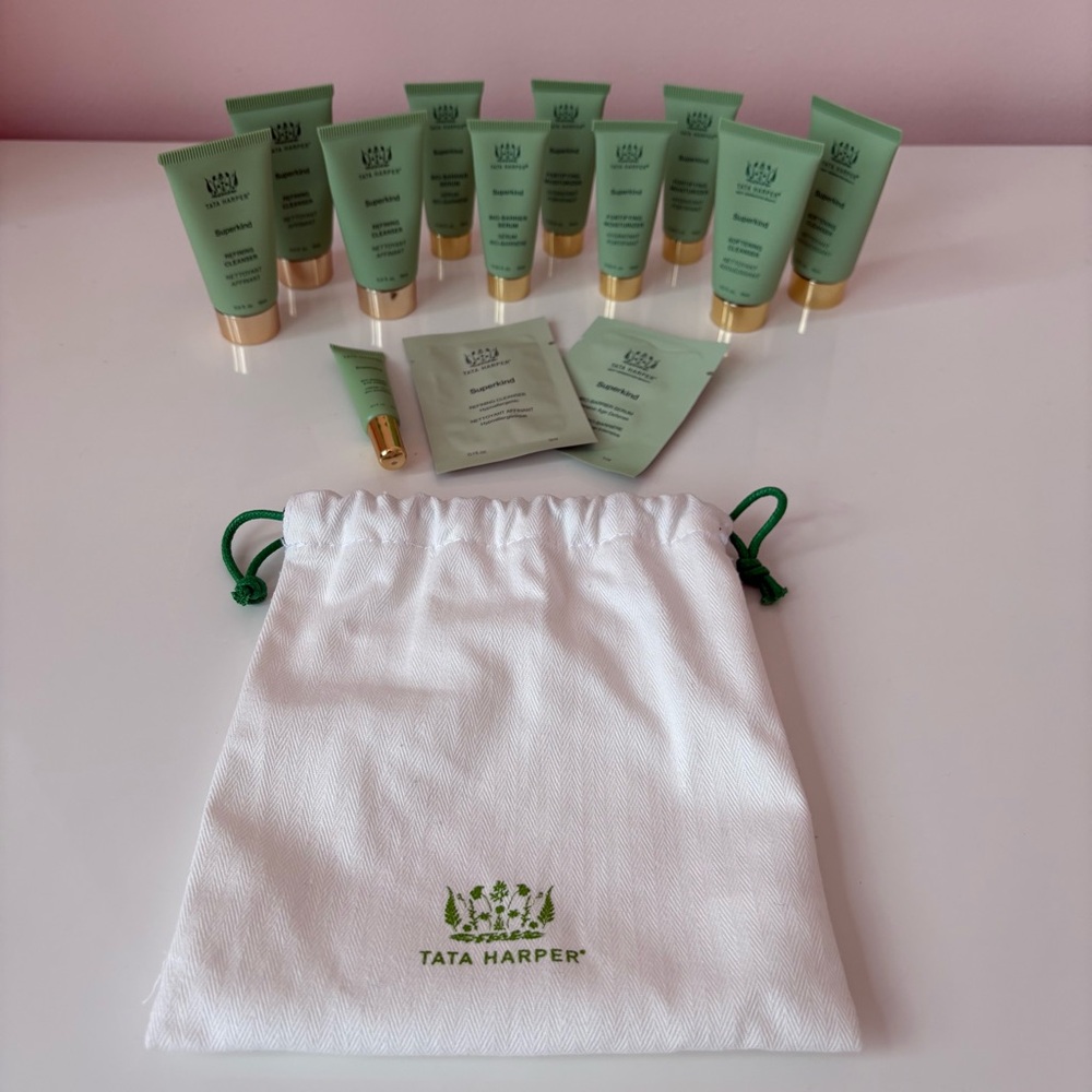 Tata Harper 14 pc Superkind Travel Size Gift Set Serum Cleanser Moisturizer